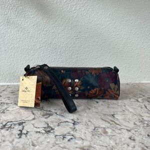 Patricia Nash Black Cosmetic Bag with Floral Design